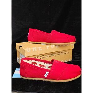 TOMS Classic Canvas Alpargatas, Red, Size 5.5